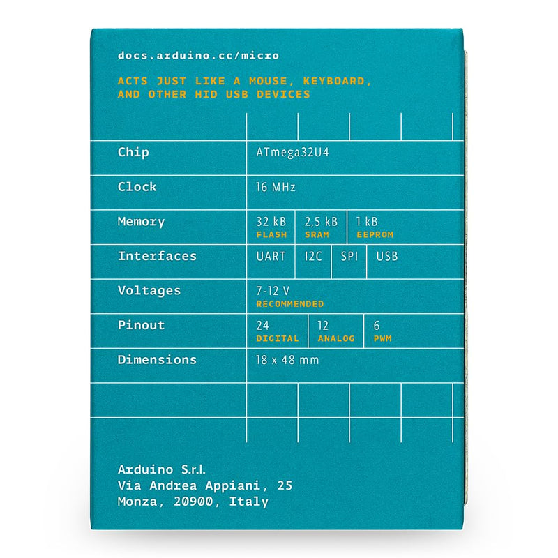 Arduino Micro with Headers [A000053]