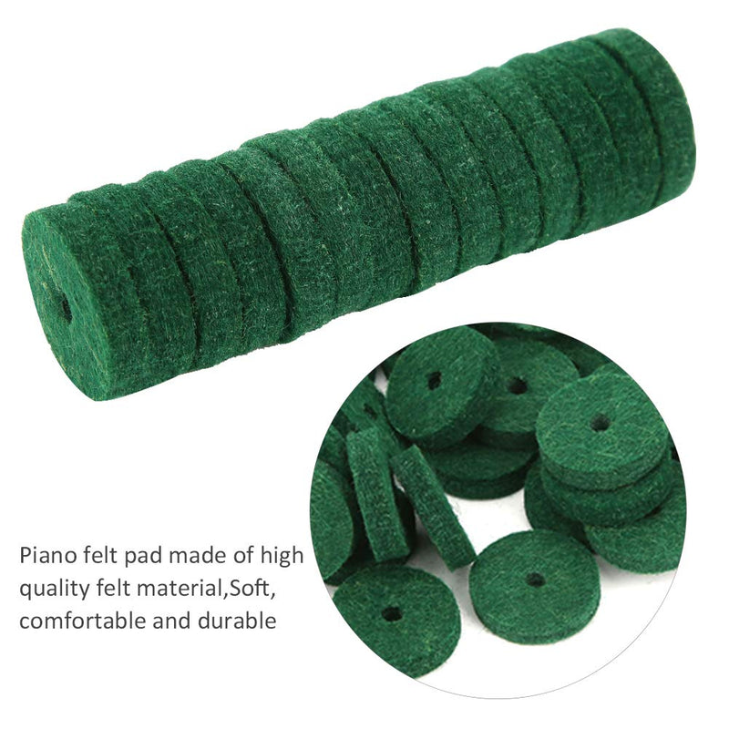 Piano Felt Pad 180PCS 22mm Dia Pure Wool Round Keyboard Balance Washers Piano Parts Replacement (Green)
