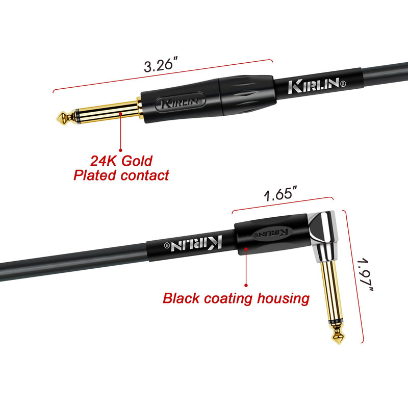 [AUSTRALIA] - KIRLIN Cable Instrument-Cables, 1/4" Mono Plug, Metallic Black, 30ft (IPK-222BFGL-30/BKE) 