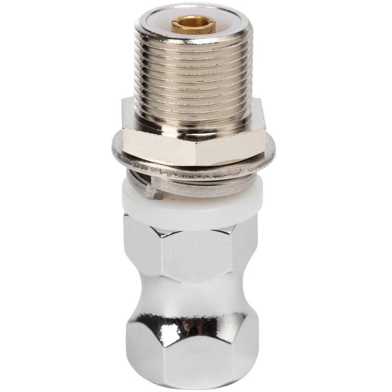 Heavy Duty SO-239 Stud Mount for CB Radio Antenna Standard 3/8 x 24 Threaded Antenna Stud Mount Adapter CB SO239 Stud Mount for Any 1/2" Hole Silver