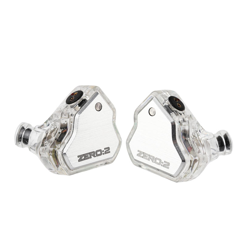 Linsoul 7Hz x Crinacle Zero:2 Updated 10mm Dynamic Driver in Ear Monitor(Silver) + Kiwi Ears Flex Earbud Tips, 3 Pairs, S/M/L Size