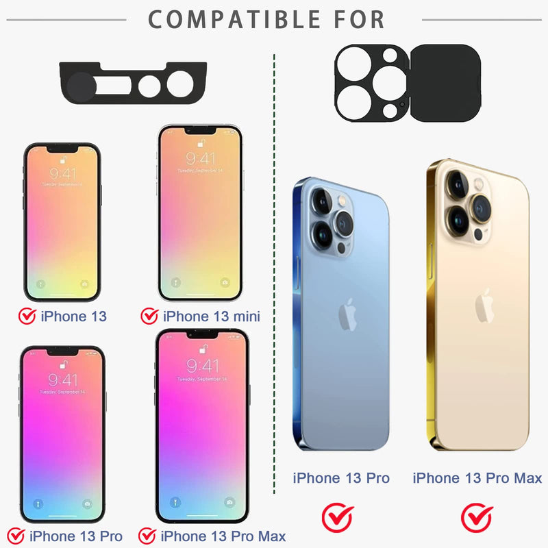 Privacy Cover Compatible for 13 Pro/iPhone 13 Pro Max with Front Camera Cover,Protect Privacy and Security But Not Affect Facial Recognition（2Pack）