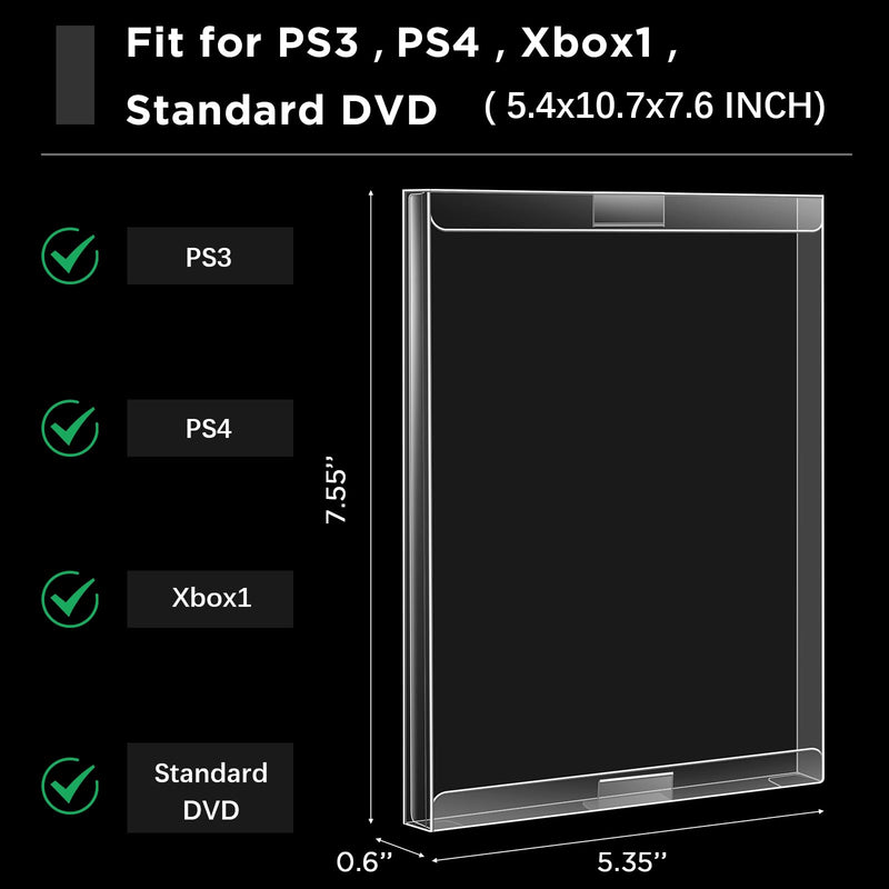 Video Game Protector-Game Box Protector, Game Cases Compatible for Xbox1, PS3, PS4 Game box Protector -(Ultimate 10 Packs)