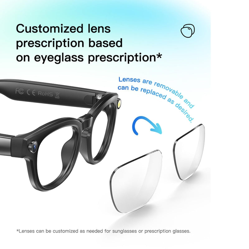 AI Smart Glasses with 4K Camera Standalone Bluetooth Video Glasses with Audio, Real-Time Translation, Auto-Tint Lenses, 32GB Storage No WiFi Needed for Travel, Outdoor & Daily Wear