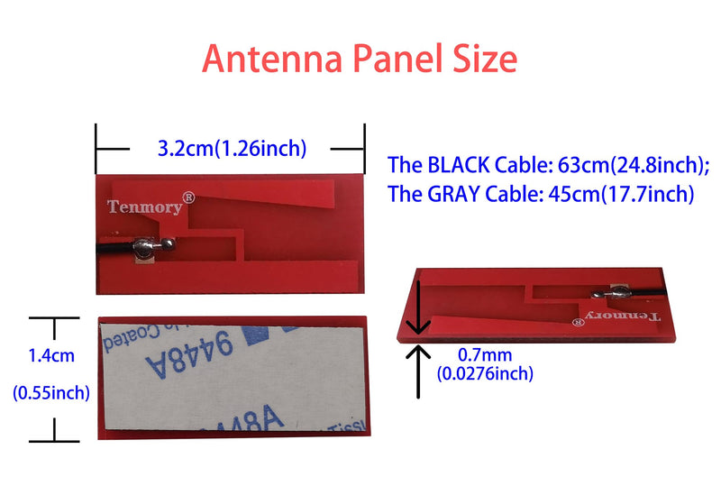 U.FL MHF1 Internal Antenna Dual-Band Laptop WiFi Antennas for Mini PCIe | 2.4GHz 5GHz 3dBi Internal laptop Wi-Fi antennas. Dual UFL cables (45cm/63cm) for Mini PCIe Wireless card 3160 7260 6235
