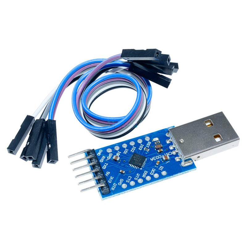 HiLetgo 2pcs CP2104 Module USB to TTL UART 6PIN Module Serial Converter CP2104 STC PRGMR Replace CP2102 with Dupont Cables