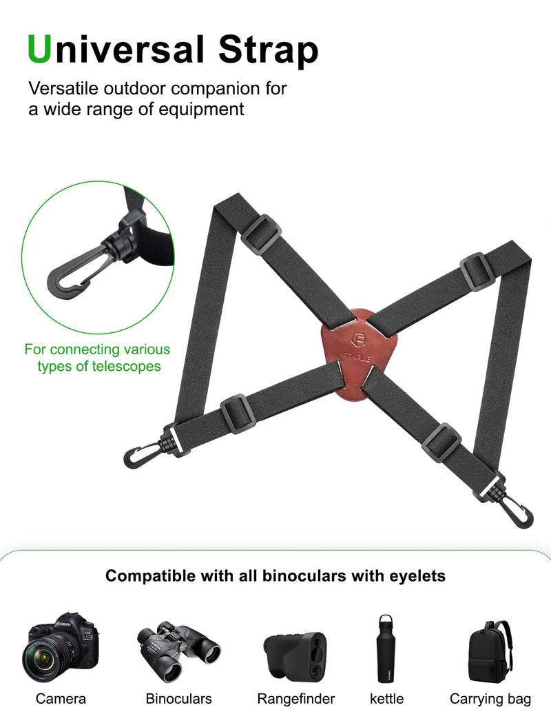 FANAUE Binocular Harness Strap Compatible with Canon, Nikon, Sony and DSLR Camera, Cross Binocular Straps Harness for Carrying Binocular, Rangefinders，is Hunters/Golfers Best Shoulder Strap.