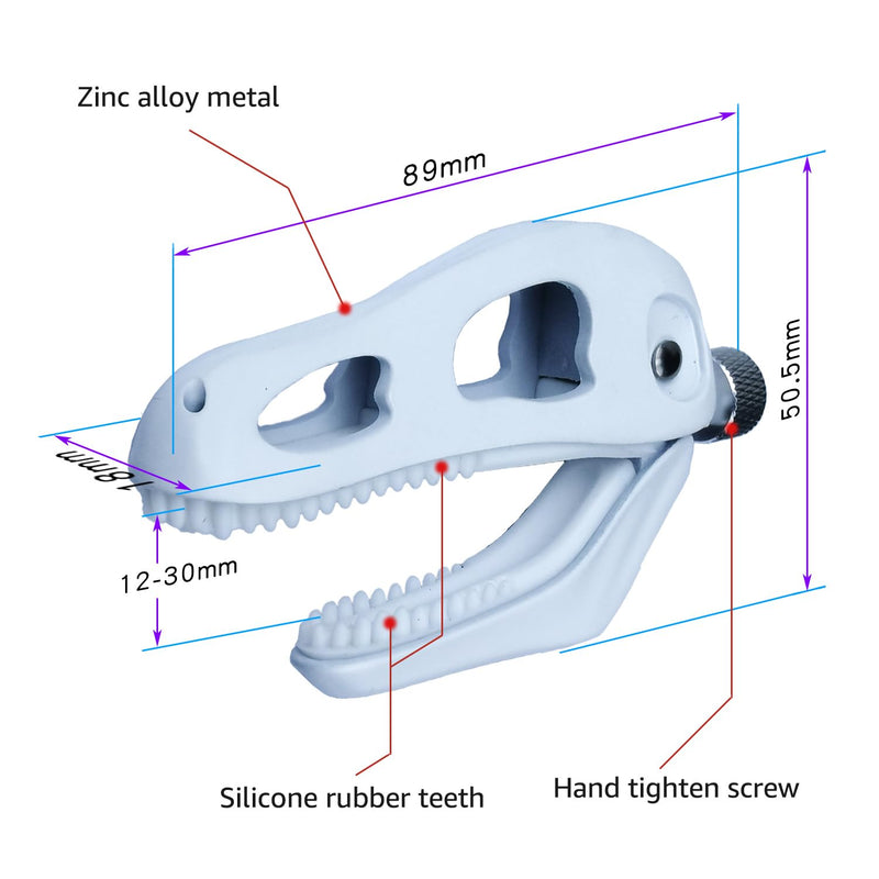 Dragon Skull Guitar Capo - Zinc Alloy Clamp with Silicone Teeth, Universal Adjustable Capo for Acoustic/Electric Guitars, Bass, Ukulele | Non-Slip Design, No Buzzing, Tyrannosaurus Head Shape (White) White