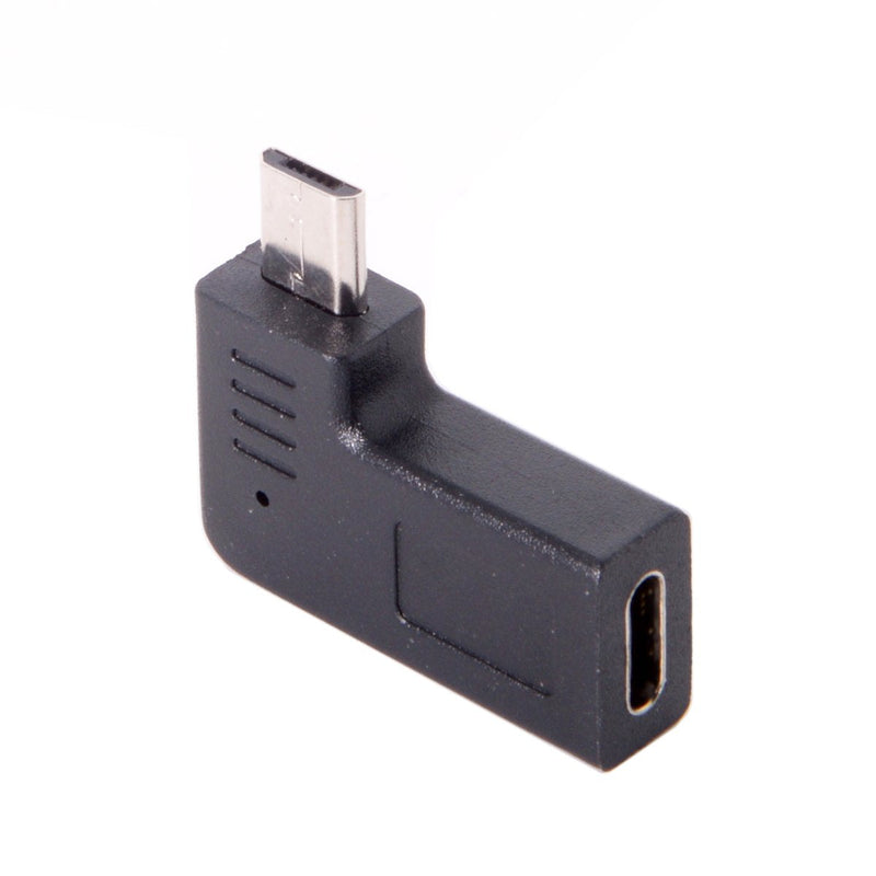 Cablecc USB-C Type-C Female to Micro USB 2.0 5Pin Male Data Adapter 90 Degree Left & Right Angled Type (Left Angled)