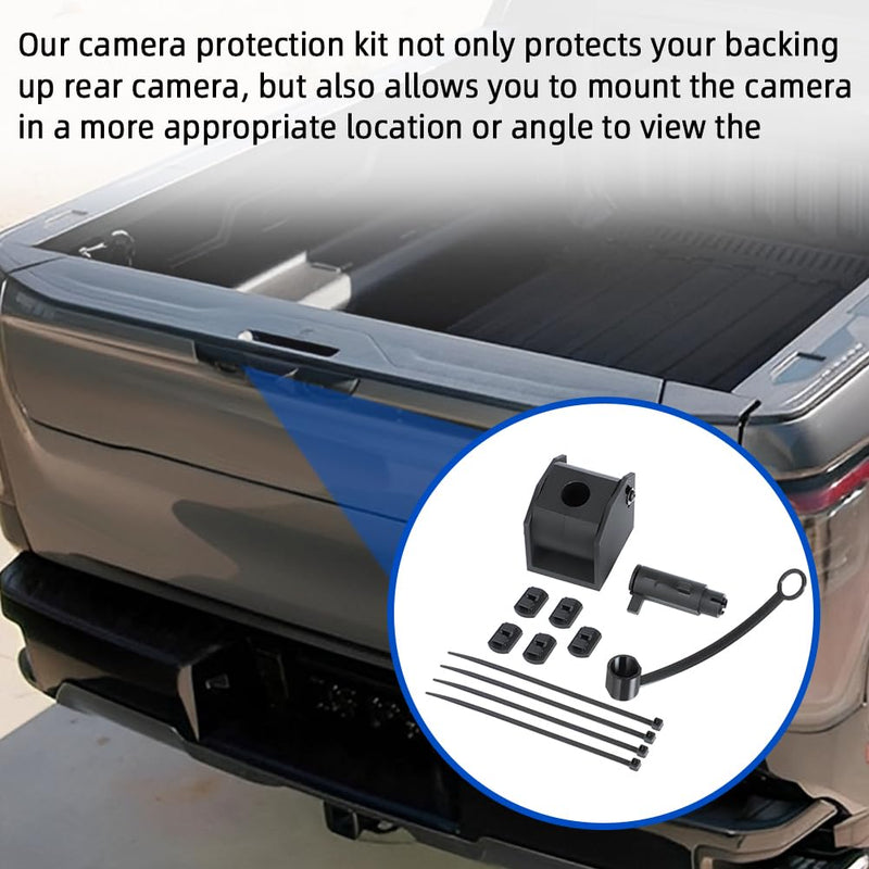 MOTOQUEEN Rear Backup Camera Housing Kit for 2019+ Chevrolet Silverado Sierra with Dust Cap