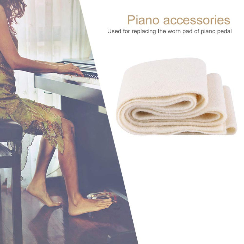 [AUSTRALIA] - Dilwe Piano Pedal Felt Beige Wool Musical Instruments Repair Parts Wear- Accessory, Piano Muffler Felt Piano Mute Rail Felt Strip Piano Weak Sound Felt for Piano Accessory 