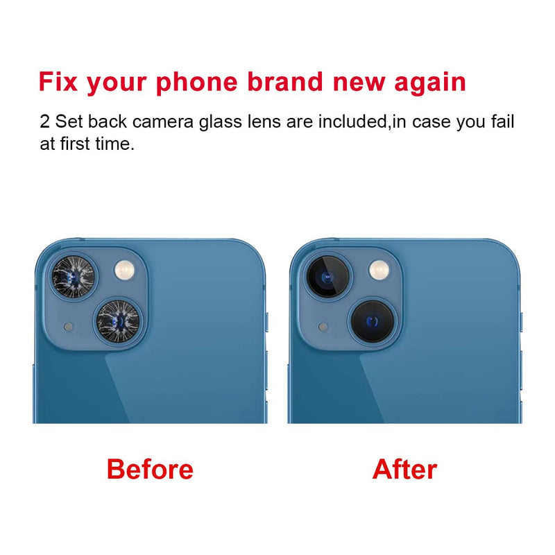 [AUSTRALIA] - 2 Set OEM Back Rear Camera Lens Glass Replacement for iPhone 13 and iPhone 13 Mini with pre-Installed Adhesive and Reparing Toolkit iPhone 13 / iPhone 13 mini 