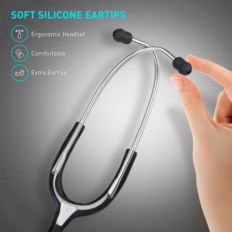 [AUSTRALIA] - SCIAN Stethoscope Single Head Cardiology Stethoscopes for Nurses, Doctors and Nursing Students, Ideal for Blood Pressure Monitoring, Home Diagnostics, Medical Supply, Black 
