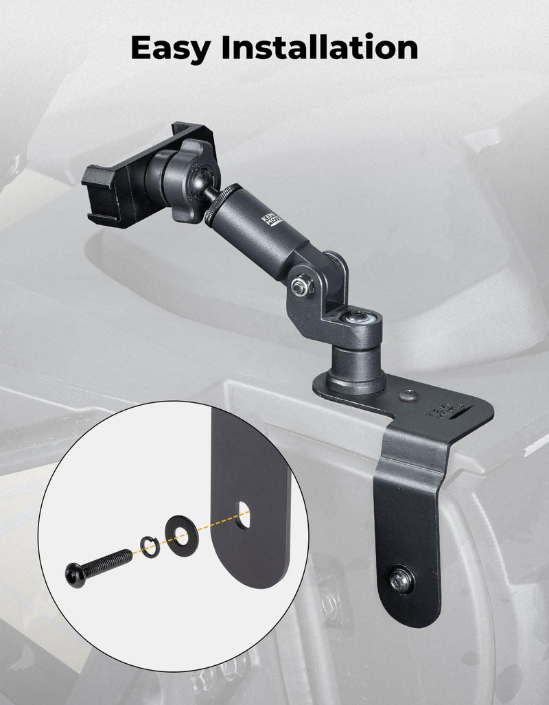 KEMIMOTO 2023+ 950 G2 Phone Mount CNC Material 360° Adjustable Aluminum | Compatible with 2023+ CFMOTO ZForce 950 Sport & Trail / ZForce 800 Trail G2, Heavy Duty UTV Phone Holder Easy Installation