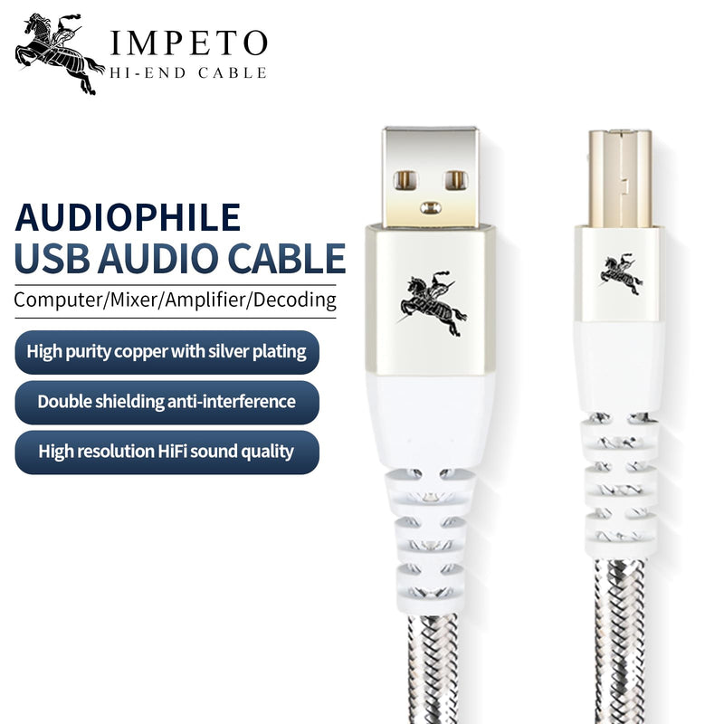 Audiophiles USB Printer Cable, USB-A to USB-B Printer Cable 2.0, HiFi DAC Type-A to Type-B OTG Audio Cable, Data Cable Digital Cable 4.9ft/1.5M USB B to USB A