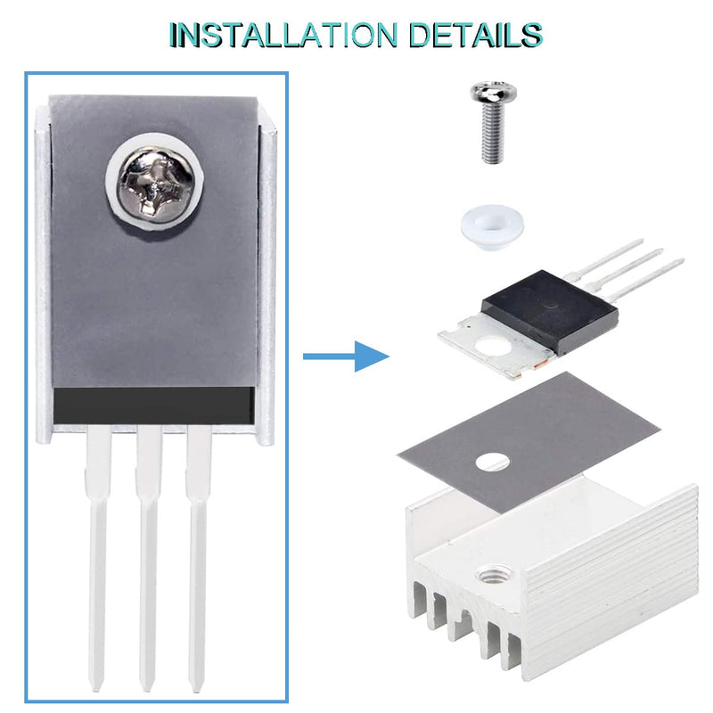 Youmile 20pcs IRF540 IRF540N Mosfet Transistor 33A 100V N-Channel Power MOSFET TO-220 with Heatsink Screw Disc Rubber Silicone Screwdriver for DIY and DIY