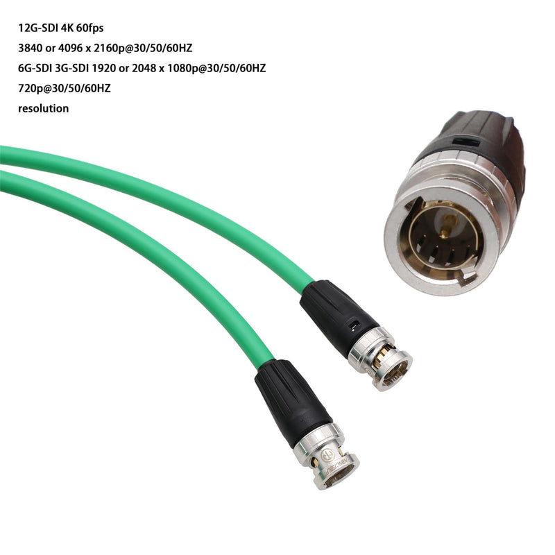 [AUSTRALIA] - Full-Size BNC 12G 4K SDI Video Coaxial Cable for Rolan Recorder SDI Converter Canare LV-61S 75 ohm Flexible Shielded 1m Green 1 m 