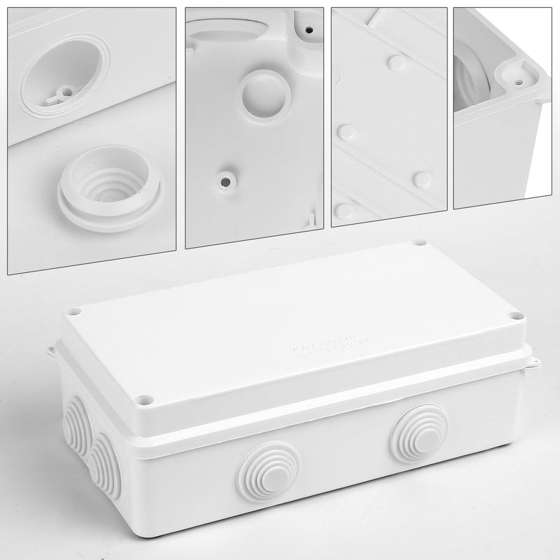 Junction Box Waterproof Junction Box Outdoor Waterproof ABS Junction Box White Surface-Mounted Electrical Box Junction Box Cable Junction Box 200 x 100 x 70 mm
