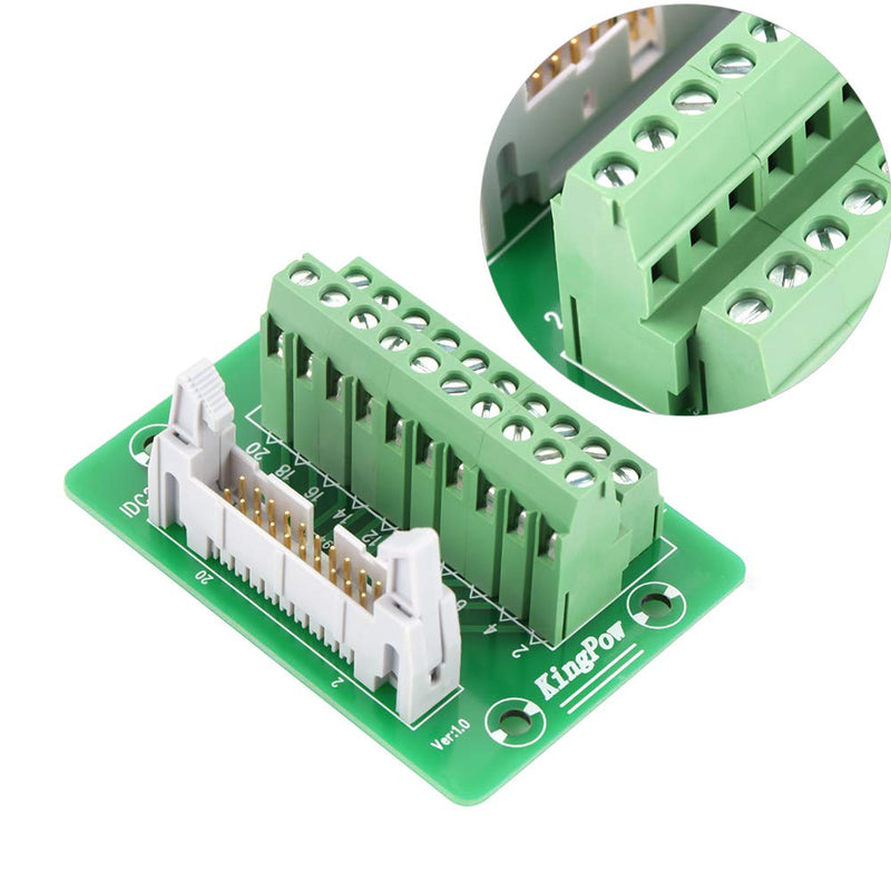 Marhynchus 20 Pin Connector Breakout Block Header IDC20P Terminal Block Connector PLC Interface with Bracket
