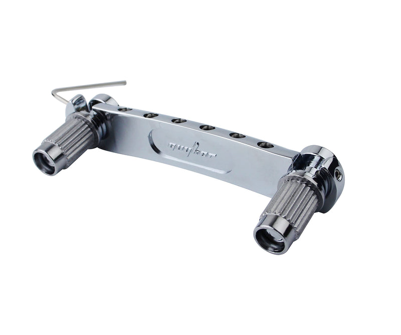 Guyker Guitar Tune-O-Matic Bridge and Stop Bar Tailpiece Combo Replacement Compatible with LP SG EPI 6 String Electric Guitar(GS001 + GM005, chrome) Chrome (Bridge + Tailpiece)