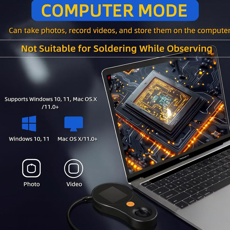 [AUSTRALIA] - Digital Microscope 500x with 2.0" IPS Screen, Magnifying Glass, Coin Microscope, Trichome Microscope, USB Connection, Ideal for Electronics, Jewelry and Kids 
