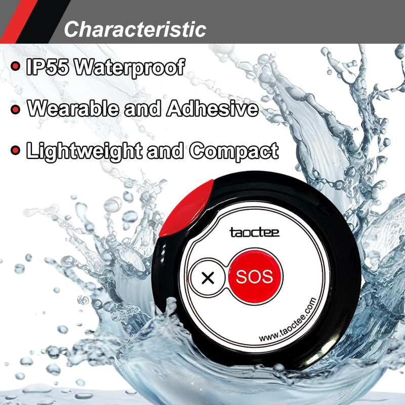 [AUSTRALIA] - Panic Button Alarm for Security Emergency Remote Panic Alarm Siren for Home Strobe Siren,Lightweight and Compact Button with Lanyard,Emergency Alert System for House Business Shop(Battery/USB) 1 Siren+1 Button 