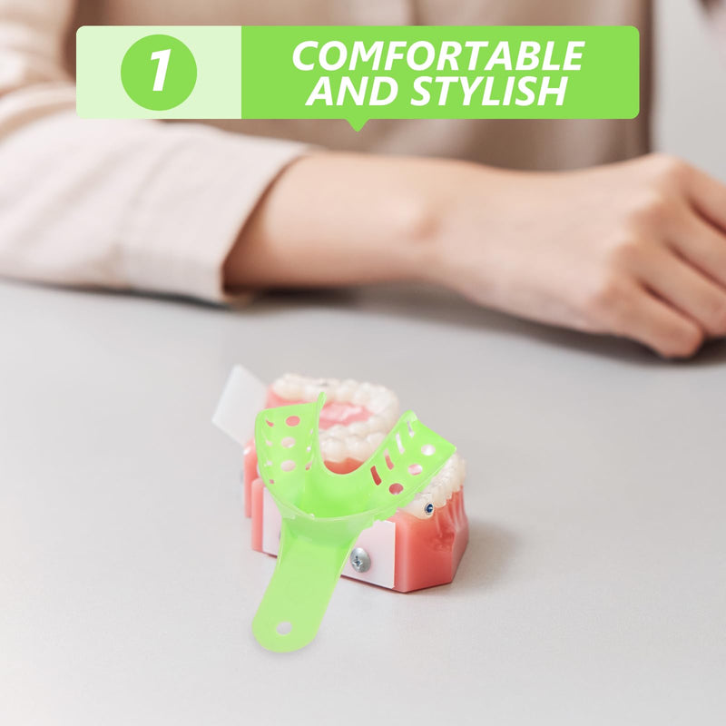 [AUSTRALIA] - Healifty Dental Disposable Trays Impression Spoons Pack of 10 (Light Green) 