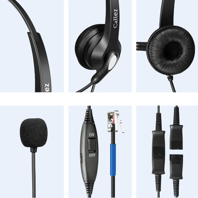 [AUSTRALIA] - Callez RJ9 Phone Headset with Mic Noise Cancelling, Office Telephone Headset with Quick Disconnect Cord Compatible with Cisco IP Phones 7940 7941 7942 7945 7960 7962 7965 7821 7841 8811 8841 8845 8851 