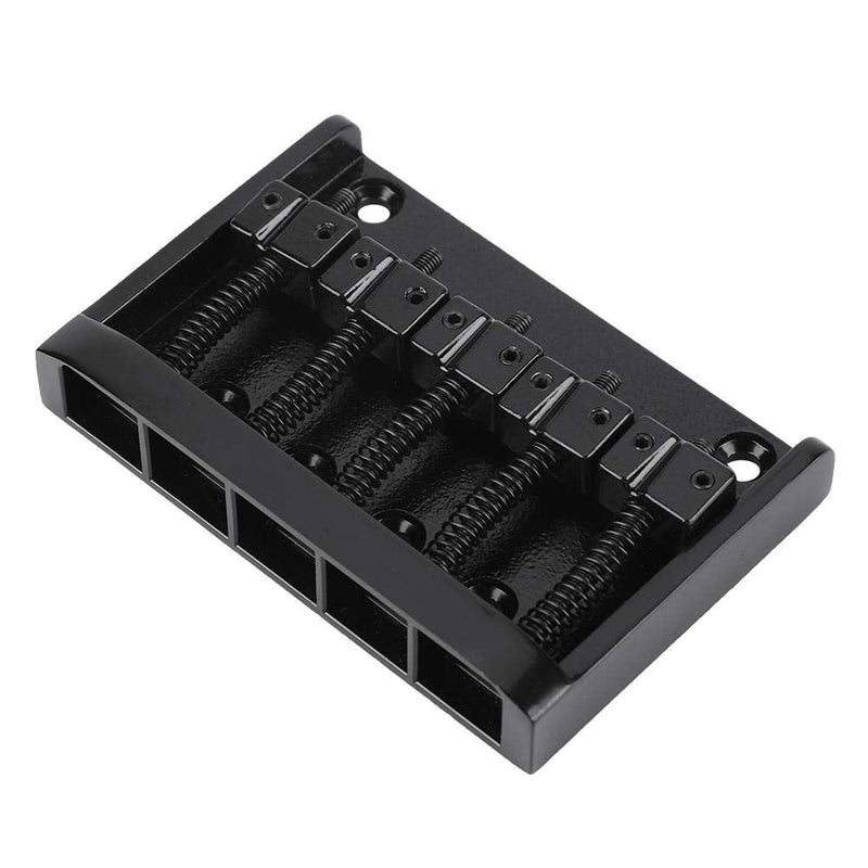 [AUSTRALIA] - Metal 5 String Guitar Saddle Bridge Plate Electric Bass Bridge Tailpiece Replacement Accessory(Black) 