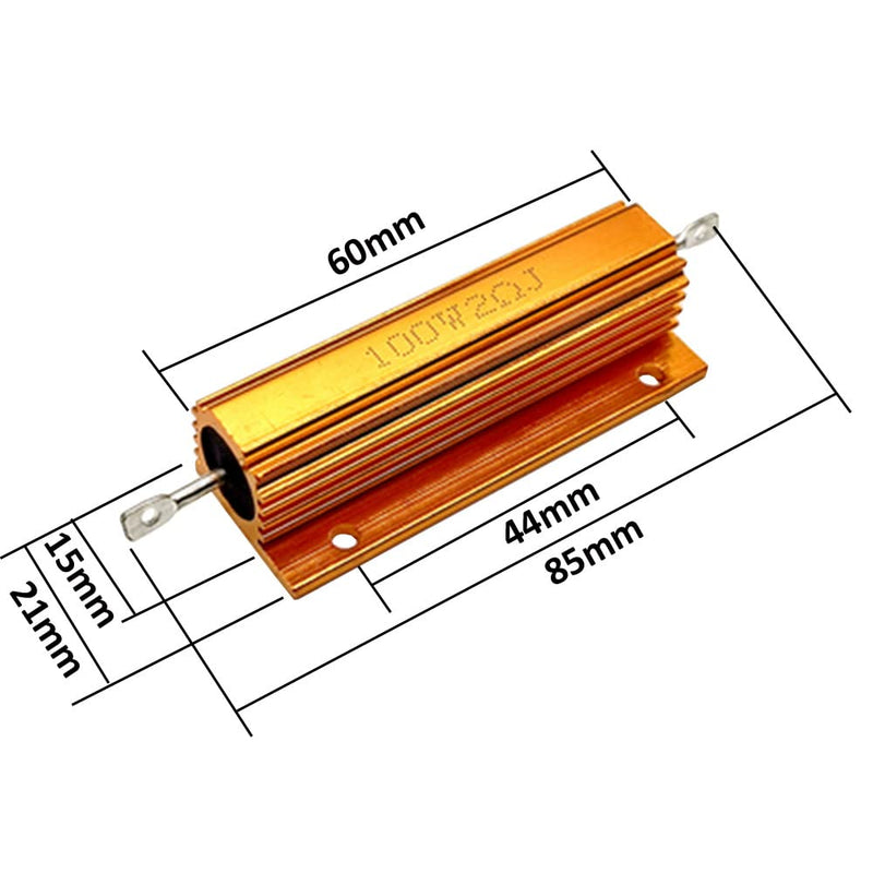ETOPARS 3 Pcs 100W 3 Ohm 5% Aluminium Casing Wirewound Resistor Load Resistors Tap Resistor Chassis Mounting Wirewound Golden Housing Resistor 3 Ohm 100W gold 100w