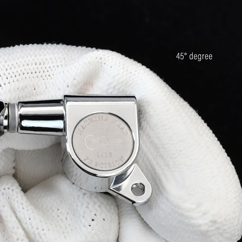 [AUSTRALIA] - FXJXB 18:1 Guitar Tuning Pegs 6 in Line(6 Left) Standard Guitar Tuners Acoustic or Electric Guitar Tuning Keys Machine Heads Replacement- Chrome(6L) 6 Left Chrome-Standard 