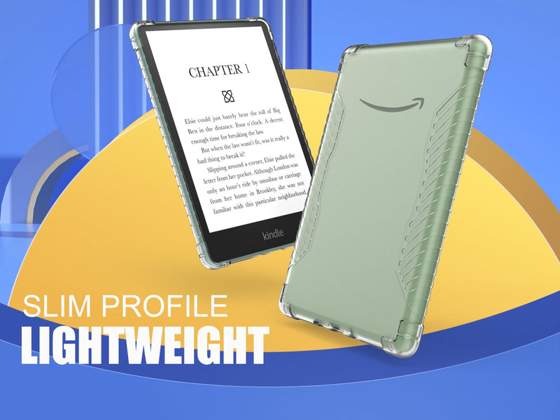 MoKo Case for 6.8" Kindle Paperwhite (11th Generation-2021) and Kindle Paperwhite Signature Edition, Ultra Clear Soft Flexible Transparent TPU Skin Bumper Back Cover Shell, Clear