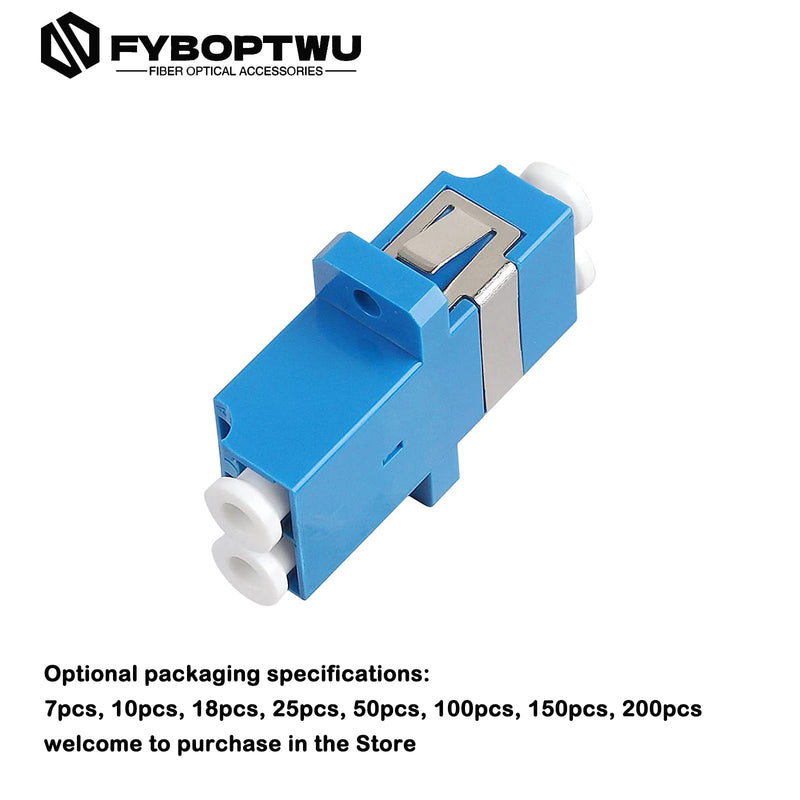 25 pcs LC Fiber Optic Coupler Adapter LC to LC Coupler Duplex Singlemode (SM) Fiber Optic Cable Adapter LC-LC Duplex Single Mode Connector LC Duplex SM 25pcs