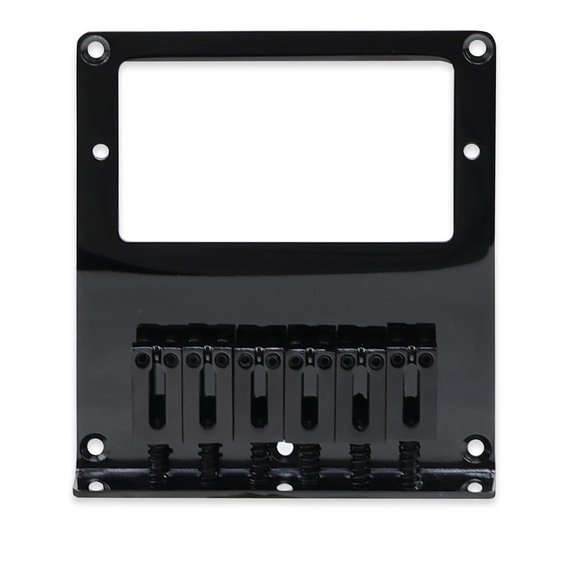 10.5mm Fixed Electric Guitar Bridge Zinc Alloy Saddle Steel Baseplate 6-string Guitar hardtail Bridge Compatible with Telecaster Tele Style Electric Guitar Replacement Parts（Glossy Black）