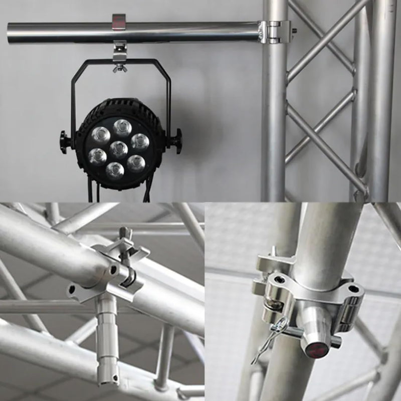 Quick Release Stage Light Clamps,Heavy Duty Aluminum Alloy Mount Silver Lighting Clamps with TUV Certified, Fit 2 inch OD Truss Pipe