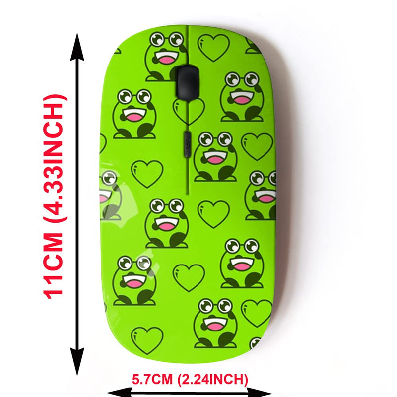 2.4G Wireless Mouse with Cute Pattern Design for All Laptops and Desktops with Nano Receiver - Cute Frog