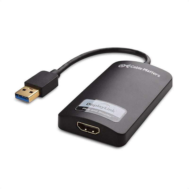 Cable Matters SuperSpeed USB 3.0 to HDMI Adapter (USB to HDMI Adapter) for Windows in Black & 6 Foot Mini DisplayPort to HDTV Cable