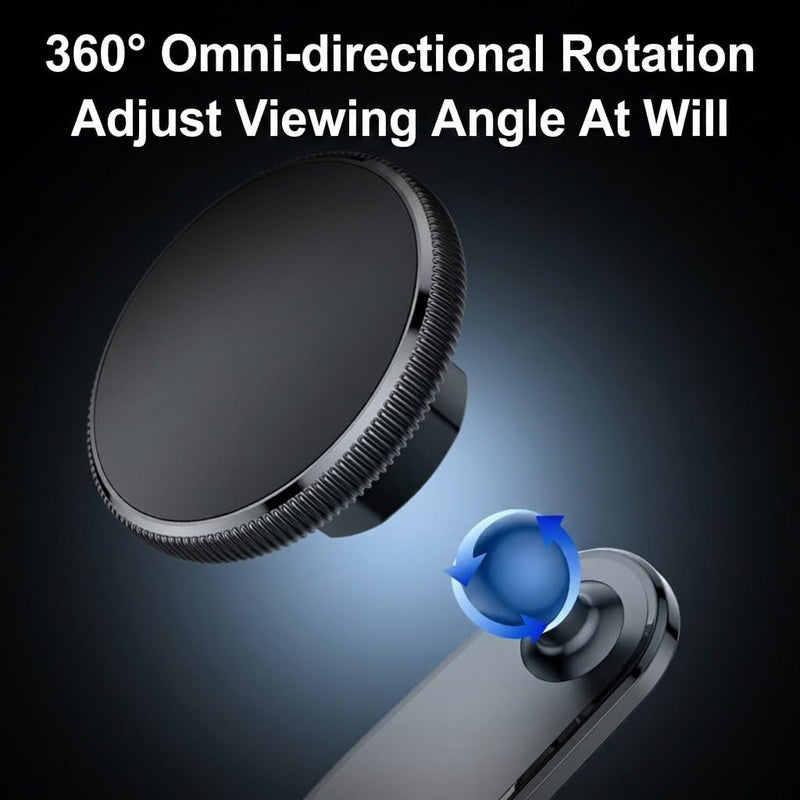 Car Magnetic Phone Holder for Car, Dash Mount with 360° Adjustable Arm, Strong Suction Cup, Universal Cell Phone Cradle for Car
