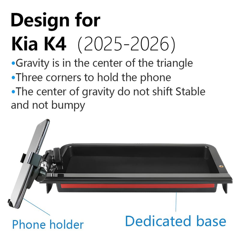 Car Phone Holder Center Console Organizer for Kia K4 2025 2026 Auto Accessories Navigation Bracket Interior Decoration Screen Dash Board Mobile Cell Phone Mount case
