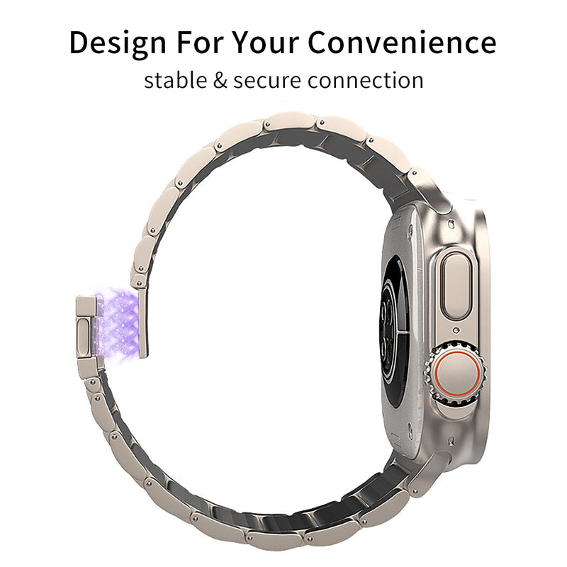Titanium Magnetic Band for iWatch Ultra 3 2 1 49mm Series 11 10 | Metal Strap for Apple Watch Series 11/10/9/8/7/6/5/4/SE/3/2/1 45/44/42mm|Lightweight,Skin-Friendly,Durable,Fit wrist 6"-9" black 49/46/45/44/42mm (series 3 2 1)