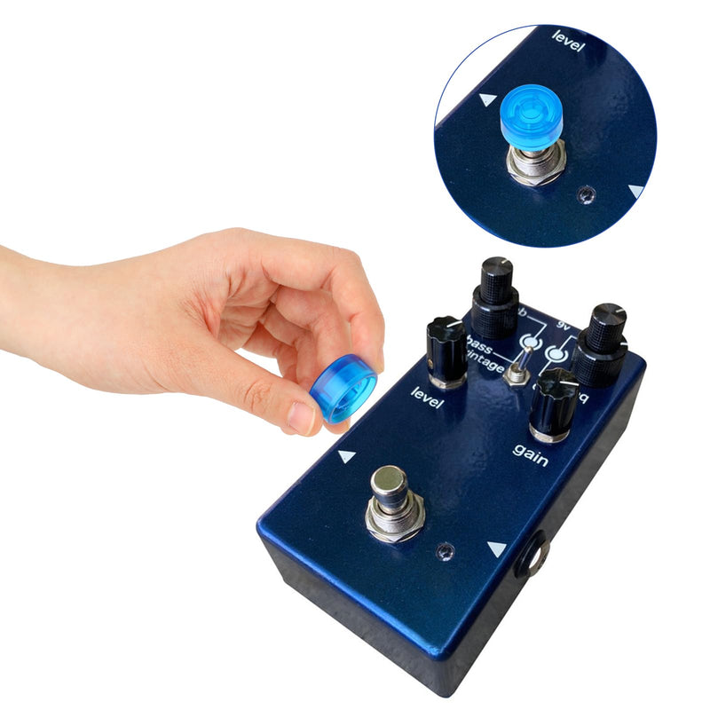 Guitar Effect Pedal Footswitch Toppers 18Pcs Foot Nail Cap Protection Cap Multi-colored Foot Switch Button Cover for Common Pedal Switches