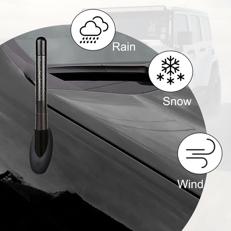 1 PC Car Radio Antenna with Screw, Aerodynamic Design, Waterproof Carbon Fiber Vehicle Signal Receiver, Universal 4.72In Automotive Antenna Replacement (Black #American Flag) Medium Black #American Flag