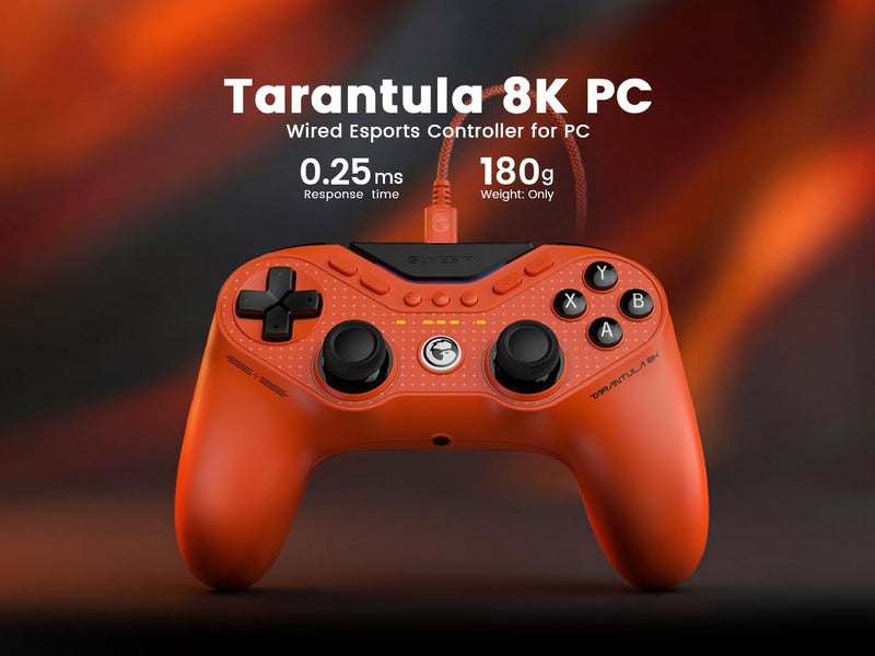 GameSir Tarantula 8K PC Wired Esports Controller for Windows | 8000hz Polling Rate, Gen-2 TMR Sticks, Hall Effect Triggers, 9 Remappable Macro Buttons, Six-Axis Gyroscope, RGB Lighting