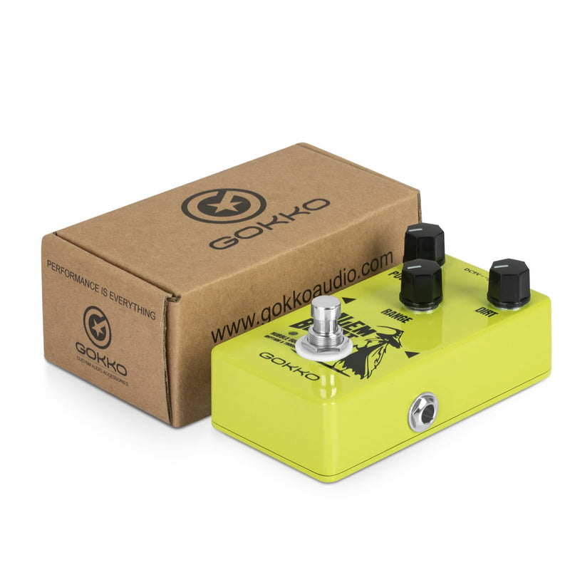 GK-60 Salem Guitar Effects Pedal – Treble Enhancer & Clean Gain for Electric Guitar – Vintage Rangemaster Style Overdrive Pedal