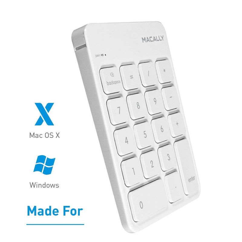 Macally Wireless Bluetooth Numeric Keypad and Wireless Bluetooth Mouse for Mac and PC, Calculate Efficiently