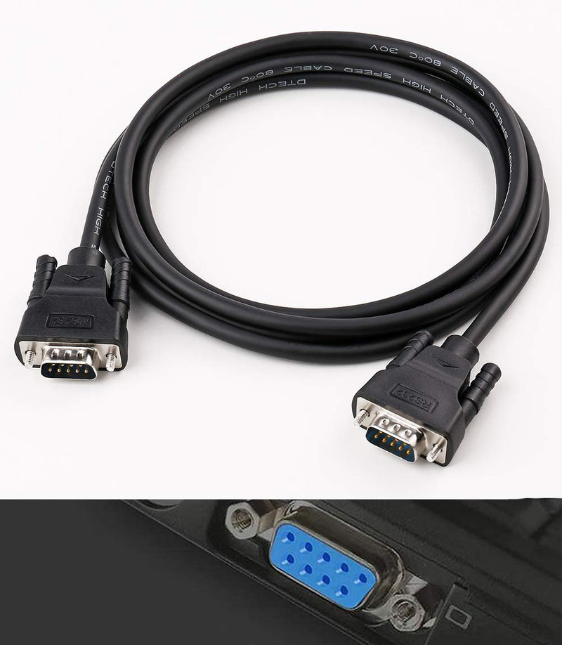 [AUSTRALIA] - DTECH DB9 RS232 Serial Cable Male to Male Null Modem Cord Full Handshaking 7 Wire Crossover for Data Communication (10 Feet, Black) 10ft 