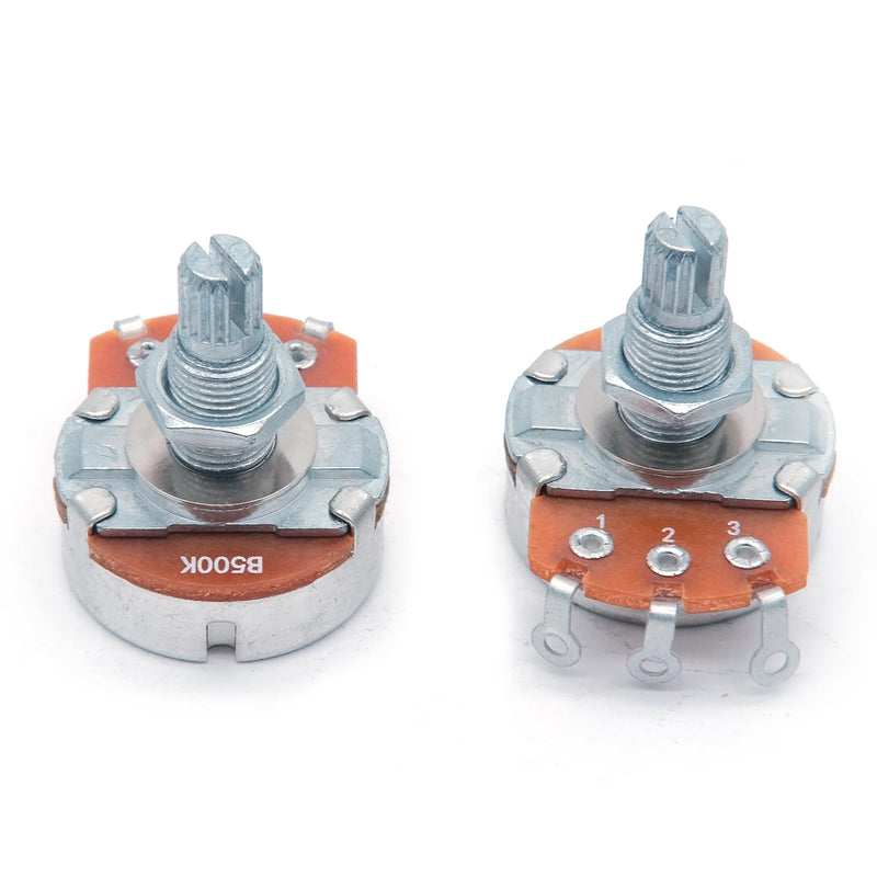 4PCS Guitar Large Potentiometer Audio Volume Taper Pots for Electric Guitar or Bass Guitar (Long 18mm Shaft A500K B500K) Long 18mm Shaft A500K B500K
