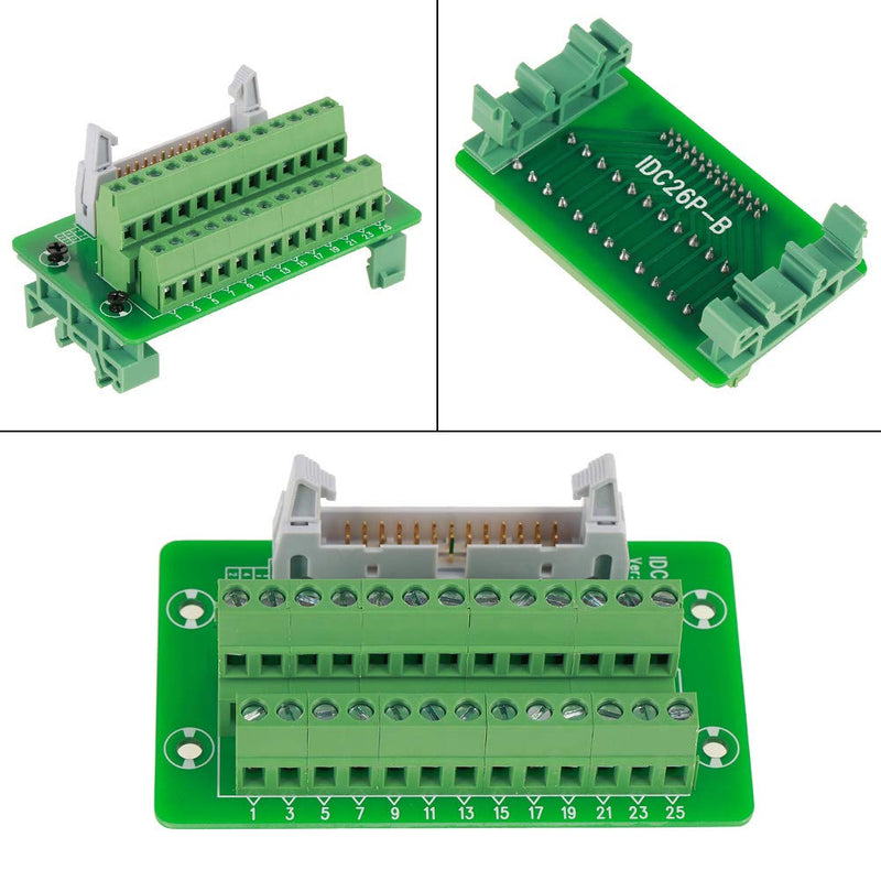 Pins and Cage Copper IDC-26P DIN Rail 26Pin 5mm Transfer Terminal Block Horn Seat Connector Terminal Board with Bracket