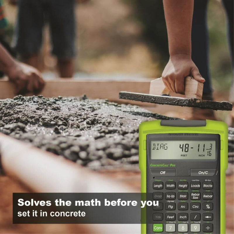 Calculated Industries 4225 ConcreteCalc Pro Advanced Feet-Inch-Fraction, Metric Construction-Math Calculator Tool for Concrete, Masonry, Paving Contractors and Estimators | Advanced Feet-Inch-Fraction, Metric, For Concrete, Masonry, Paving Contractors ...