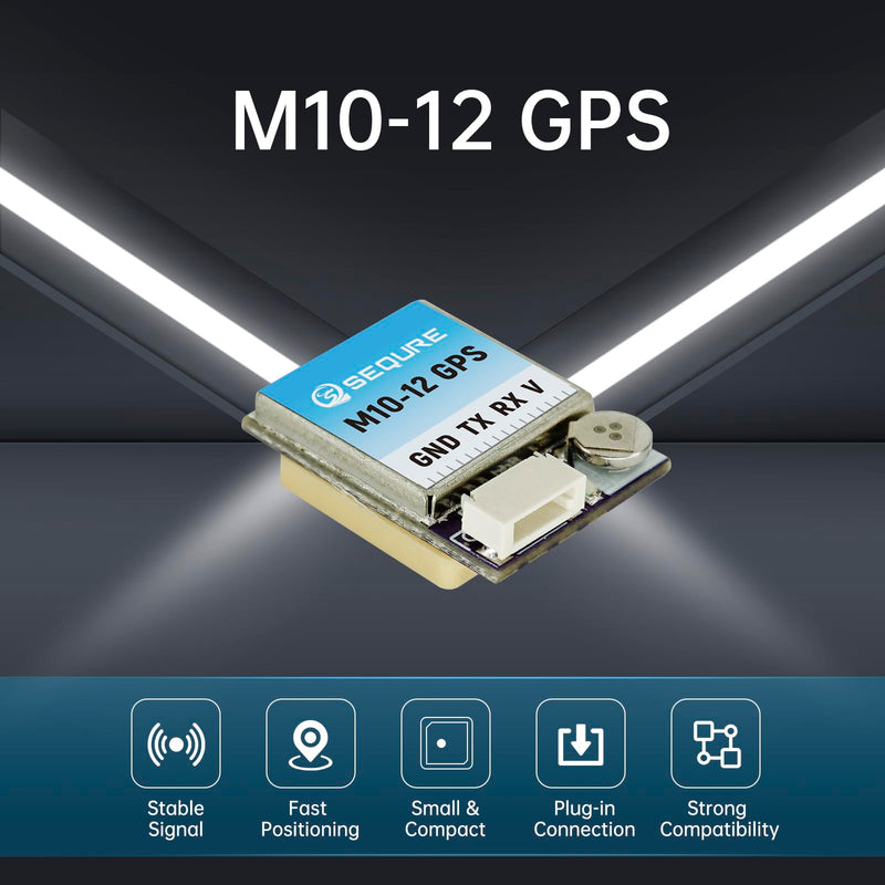 SEQURE M10-12 Mini FPV GPS Module with Upgraded 10th Generation Chip Ceramic Antenna Fast Satellite Positioning for FPV Racing Drones M1012